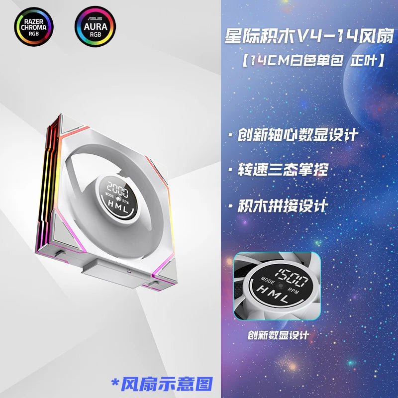 120mm ARGB Fan Daisy Chain 5V3pin ARGB Sync Water - Cooled Fan - Jungle Leopard Interstellar V4 1pc - FUN GUY WORLD FUN GUYS SHOP FUN GUY WORLD 14:200000060V4-140mm W 1pc;200000544:4;200007763:201336100;272514294:151425550  V4 - 140mm W 1pc Other A - RGB|China Mainland 120mm ARGB Fan Daisy Chain 5V3pin ARGB Sync Water - Cooled Fan - Jungle Leopard Interstellar V4 1pc FUN GUYS SHOP FUN GUY WORLD