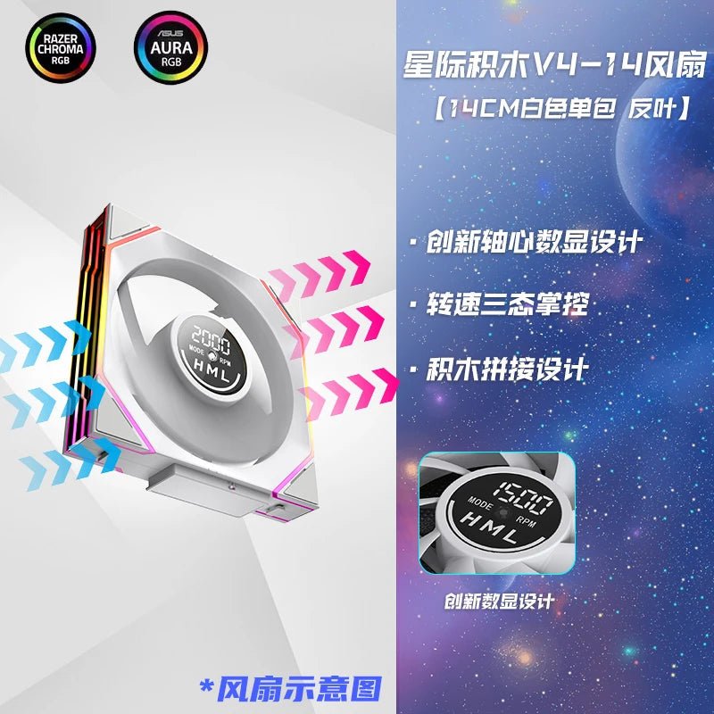 120mm ARGB Fan Daisy Chain 5V3pin ARGB Sync Water - Cooled Fan - Jungle Leopard Interstellar V4 1pc - FUN GUY WORLD FUN GUYS SHOP FUN GUY WORLD 14:29V4-140mm WR 1pc;200000544:4;200007763:201336100;272514294:151425550  V4 - 140mm WR 1pc Other A - RGB|China Mainland 120mm ARGB Fan Daisy Chain 5V3pin ARGB Sync Water - Cooled Fan - Jungle Leopard Interstellar V4 1pc FUN GUYS SHOP FUN GUY WORLD