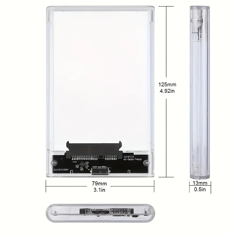 2.5 Inch Transparent Mobile External Hard Drive Case, SATA to USB 3.0/Type C Harddisk Boxs External Enclosure , 5Gbps Tool - Free - FUN GUY WORLD FUN GUYS SHOP FUN GUY WORLD 14:350850Micro B-USB A  Micro B - USB A 2.5 Inch Transparent Mobile External Hard Drive Case, SATA to USB 3.0/Type C Harddisk Boxs External Enclosure , 5Gbps Tool - Free FUN GUYS SHOP FUN GUY WORLD