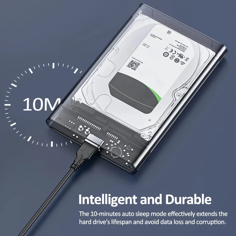 2.5 Inch Transparent Mobile External Hard Drive Case, SATA to USB 3.0/Type C Harddisk Boxs External Enclosure , 5Gbps Tool - Free - FUN GUY WORLD FUN GUYS SHOP FUN GUY WORLD 14:350850Micro B-USB A  Micro B - USB A 2.5 Inch Transparent Mobile External Hard Drive Case, SATA to USB 3.0/Type C Harddisk Boxs External Enclosure , 5Gbps Tool - Free FUN GUYS SHOP FUN GUY WORLD