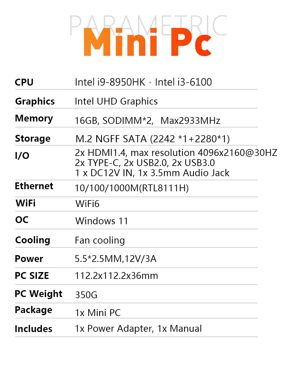 Mini PC Protable Gaming i9 8950HK i3-6100 16GB RAM Windows 11 Pro WIFI6 BT5.2 4K 1TB 2TB SSD 1000Mbps Mini Gamer Computer PC FUN GUYS SHOP   FUN GUYS SHOP