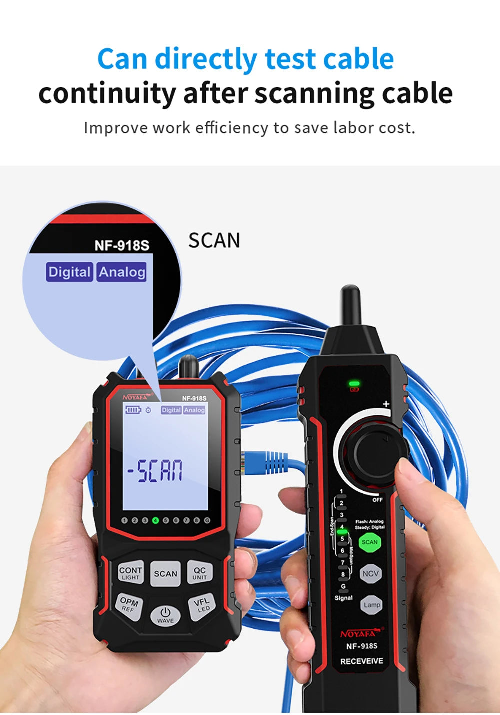 NOYAFA NF-918S Cable Tracker LCD Display Optical Fiber Tester Optical Power Meter Portable Visual Fault Locator Network Tools FUN GUYS SHOP   FUN GUYS SHOP