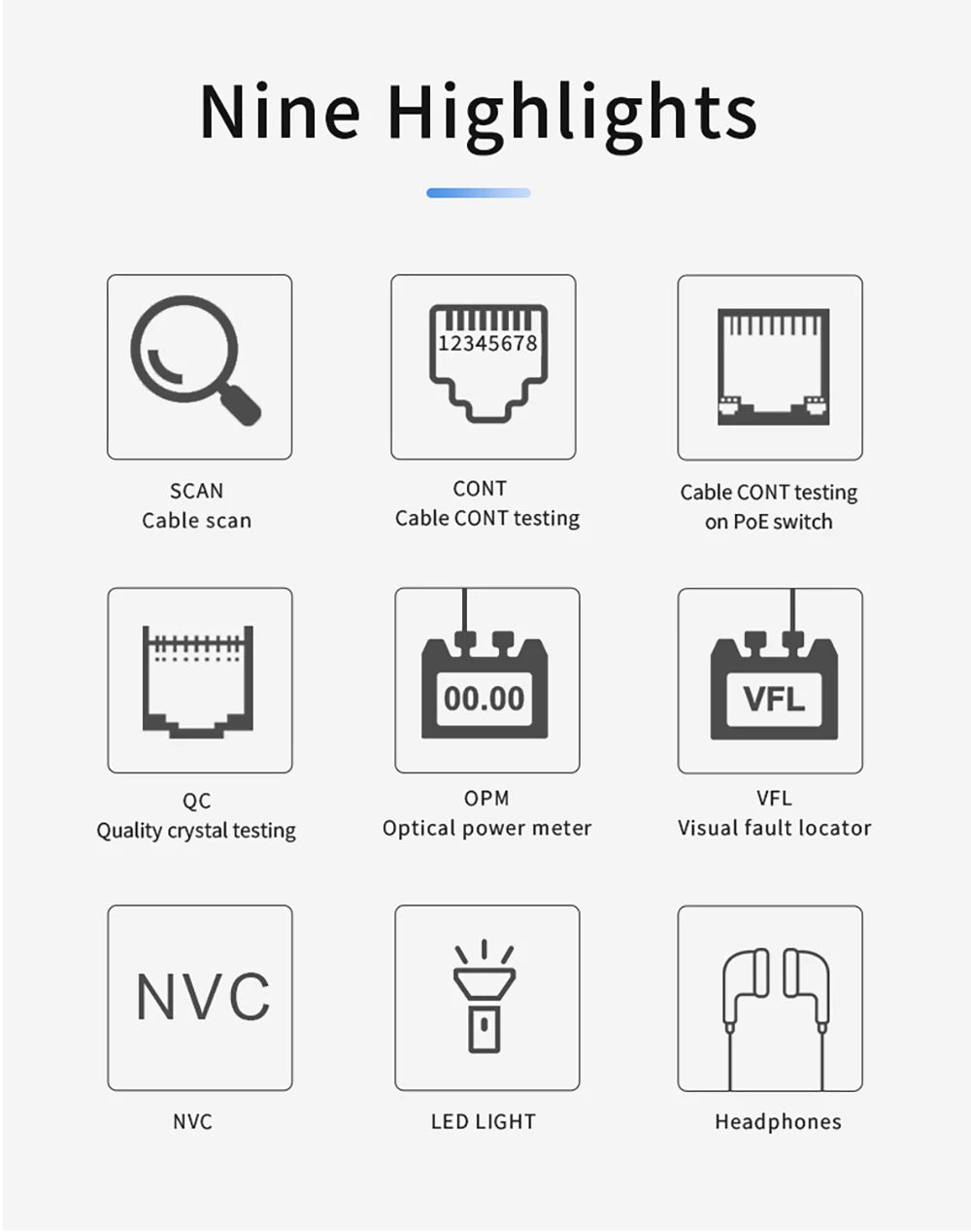 NOYAFA NF-918S Cable Tracker LCD Display Optical Fiber Tester Optical Power Meter Portable Visual Fault Locator Network Tools FUN GUYS SHOP   FUN GUYS SHOP