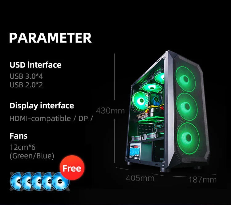 Aotesier Hot selling gamer desktop computer build in Win10 16GB Ram SSD 256G GTX 1050Ti Core E5-2650 processor new gaming pc FUN GUYS SHOP Computer  FUN GUYS SHOP