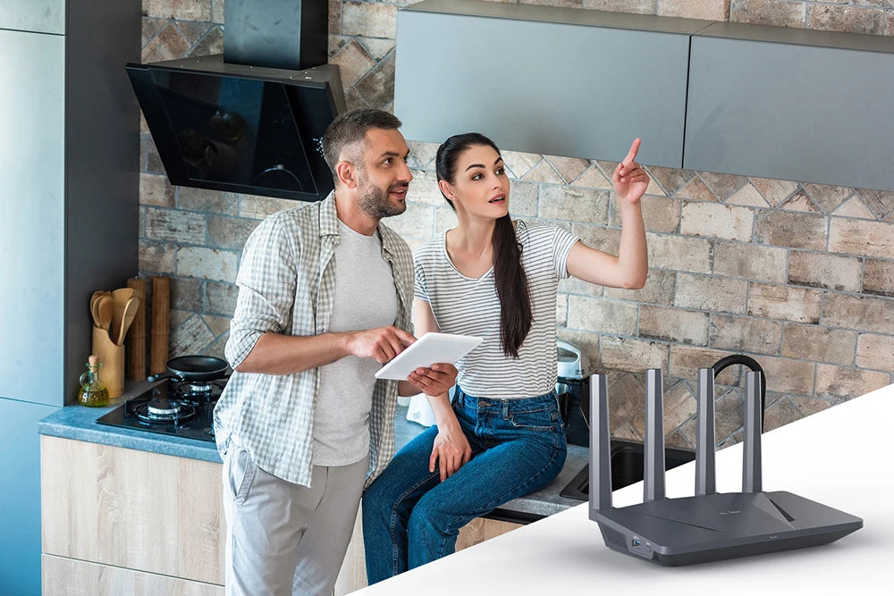 GL.iNet GL-AX1800(Flint) WiFi 6 Router -Dual Band Gigabit Wireless ,5 x 1G Ethernet Ports ,Amazing OpenVpn&WireGuard Speed FUN GUYS SHOP   FUN GUYS SHOP