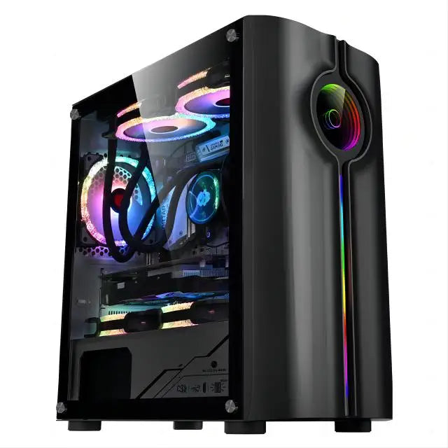 AOTESIER Gaming PC core i7 CPU With 16G RAM 256G SSD HD4600 ATX/ITX/M-ATX full view side panel Temper Glass Front pc gamer FUN GUYS SHOP   FUN GUY WORLD