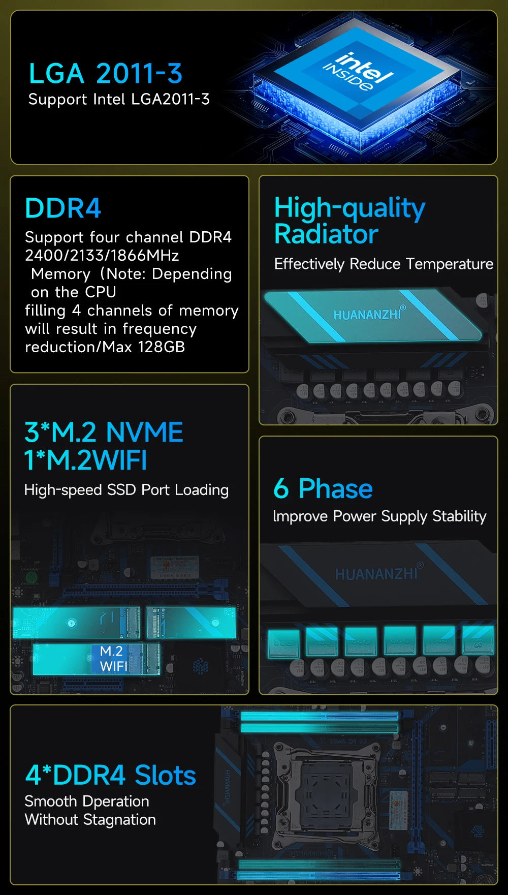 HUANANZHI X99 QD4 LGA 2011-3 XEON X99 Motherboard With Intel XEON E5 2667 V4 With 2*16G DDR4 ECC Memory Combo Kit Set NVME FUN GUYS SHOP   FUN GUY WORLD