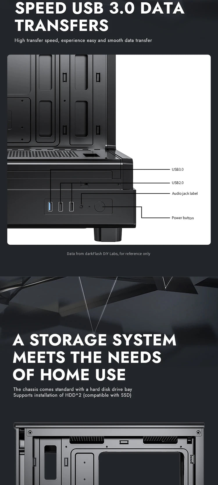 Darkflash DB330M PC Case M-ATX Desktop 270 ° Sea View Room Computer Case USB3.0 Double-Sided Transparent Glass Gamer Cabinet FUN GUYS SHOP   FUN GUY WORLD