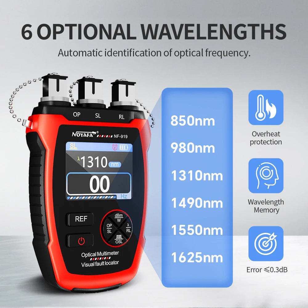 NOYAFA NF-919 Mini Optical Power Meter Visual Fault Locator Network Cable Test OPM/REF -70~+9dbm SC/FC/ST Universal Port FUN GUYS SHOP   FUN GUY WORLD