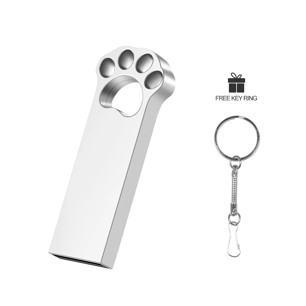 Black Cat's Paw USB Flash Drive 128GB Free Custom Logo Memory Stick 64GB Gold Metal Pen Drive 32GB Free Key Chain U Disk 16GB FUN GUYS SHOP   FUN GUY WORLD
