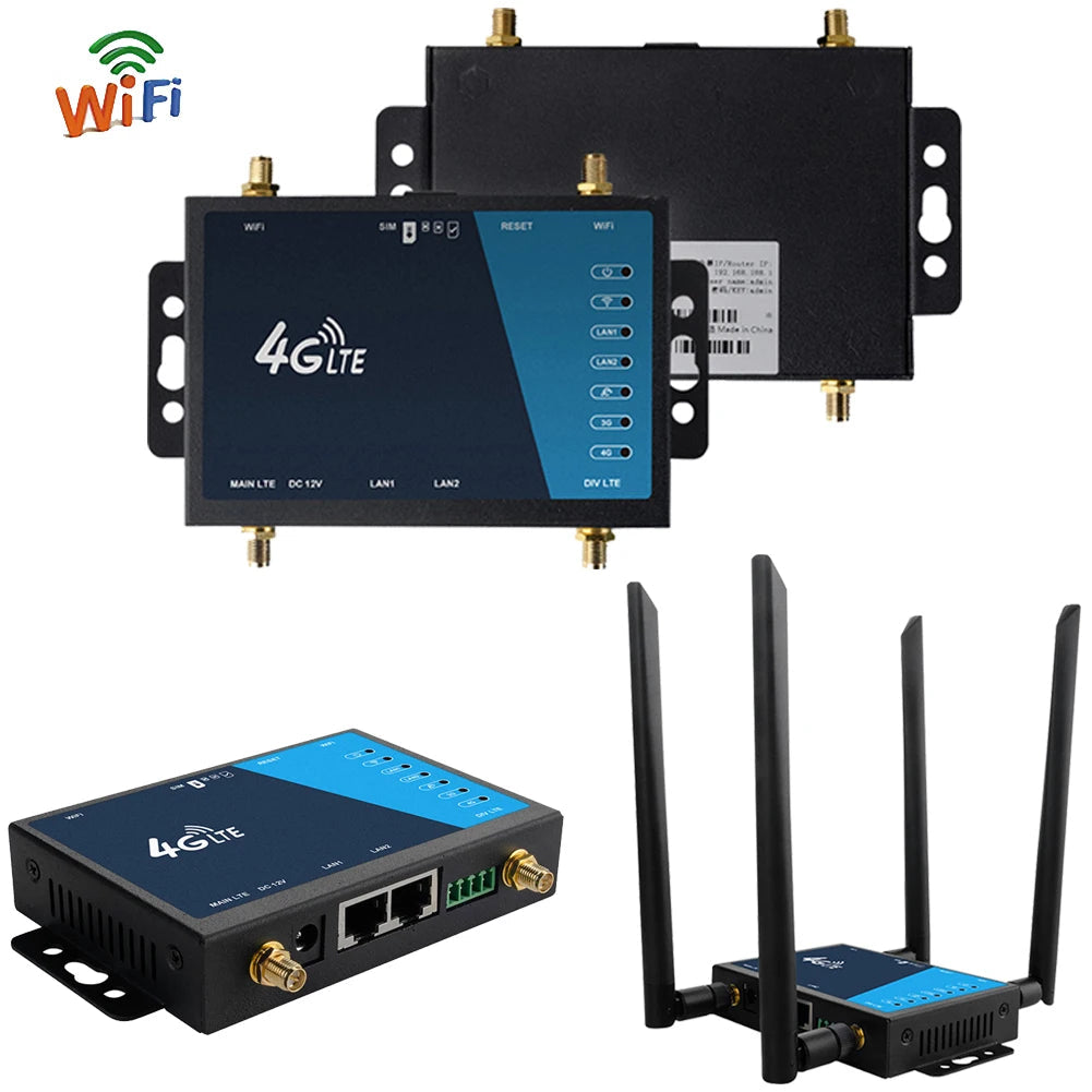 4G WiFi Router Industrial Grade 4G Broadband Wireless Router 4G LTE CPE Router With Sim Card Slot Antenna Firewall Protection FUN GUYS SHOP   FUN GUY WORLD