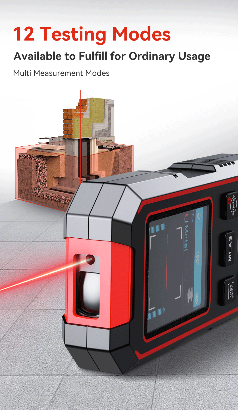 Noyafa NF-518S Metal Detector  Undeground Sturs Wall Scanner AC Wood Finder Cable Wires Tracker Digital Level Laser Rangefinde FUN GUYS SHOP   FUN GUYS SHOP