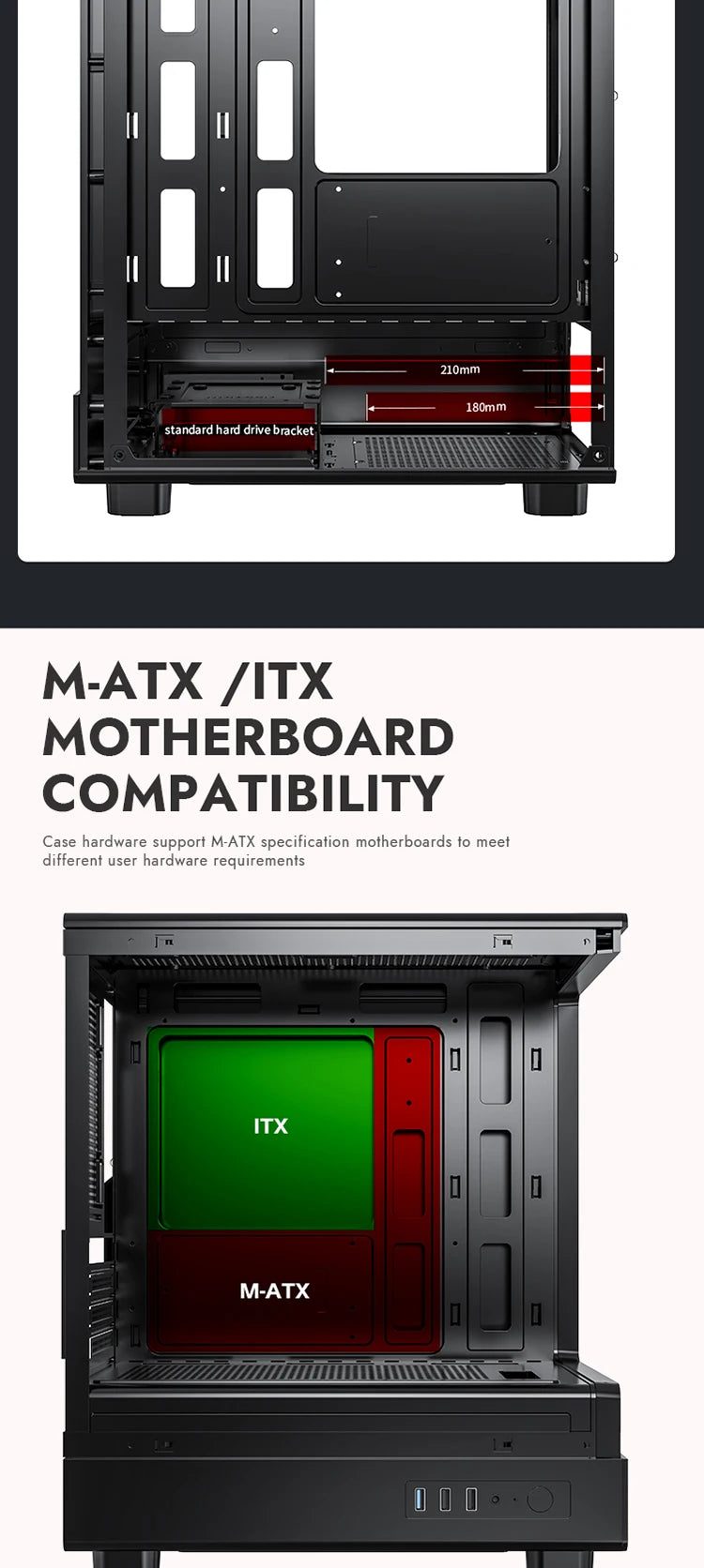 Darkflash DB330M PC Case M-ATX Desktop 270 ° Sea View Room Computer Case USB3.0 Double-Sided Transparent Glass Gamer Cabinet FUN GUYS SHOP   FUN GUY WORLD