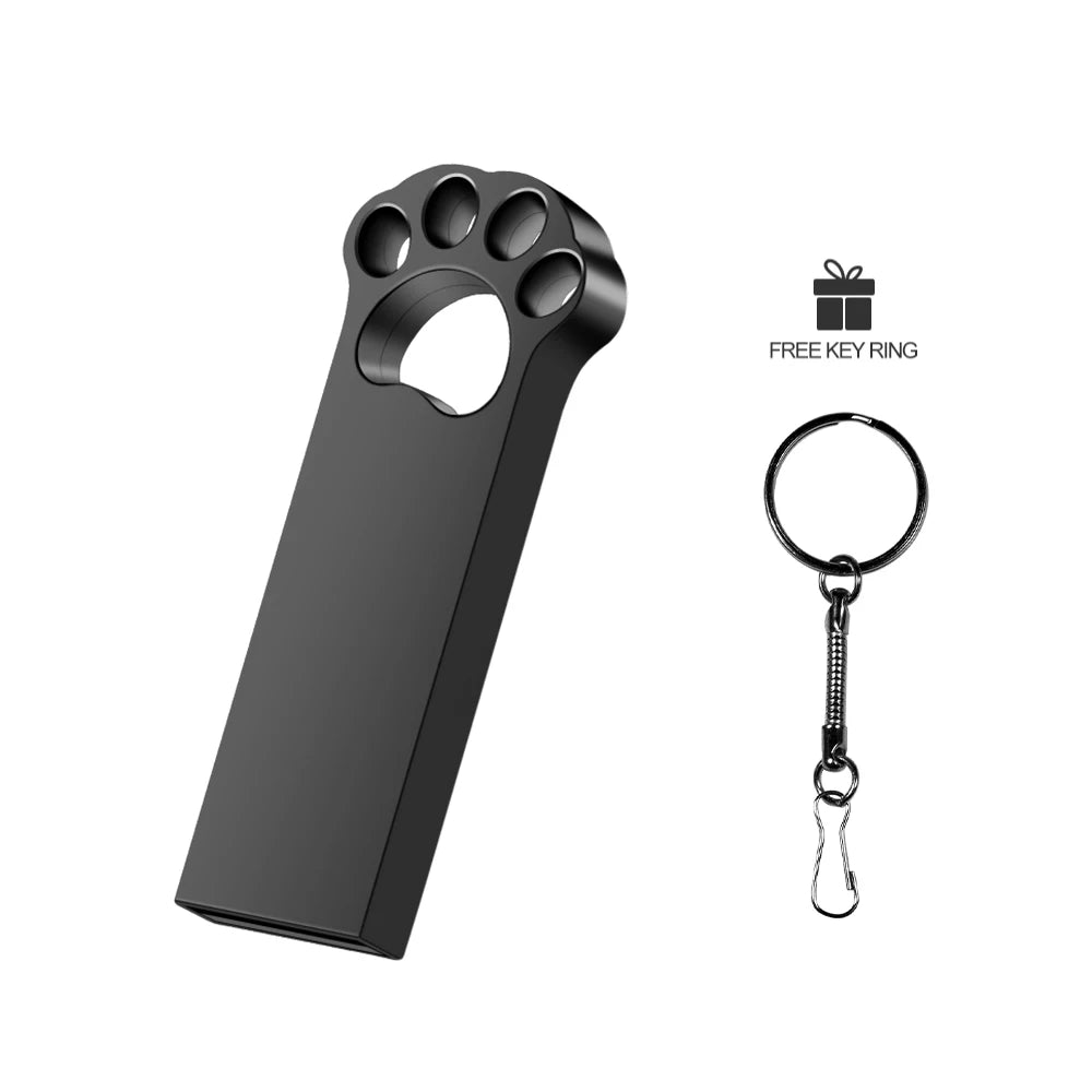 Black Cat's Paw USB Flash Drive 128GB Free Custom Logo Memory Stick 64GB Gold Metal Pen Drive 32GB Free Key Chain U Disk 16GB FUN GUYS SHOP   FUN GUY WORLD