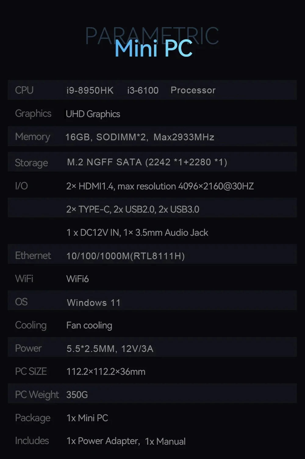 2026 Portable Mini PC Core i9 8950HK Windows 11 Pro Desktop PC Gamer 16GB RAM 1TB SSD WIFI 6 BT5.2 Office Study Desktop Computer FUN GUYS SHOP   FUN GUYS SHOP