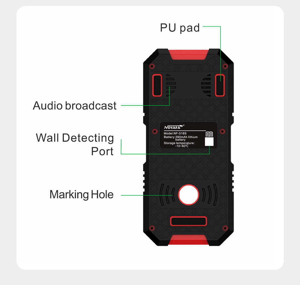 Noyafa NF-518S Metal Detector  Undeground Sturs Wall Scanner AC Wood Finder Cable Wires Tracker Digital Level Laser Rangefinde FUN GUYS SHOP   FUN GUYS SHOP