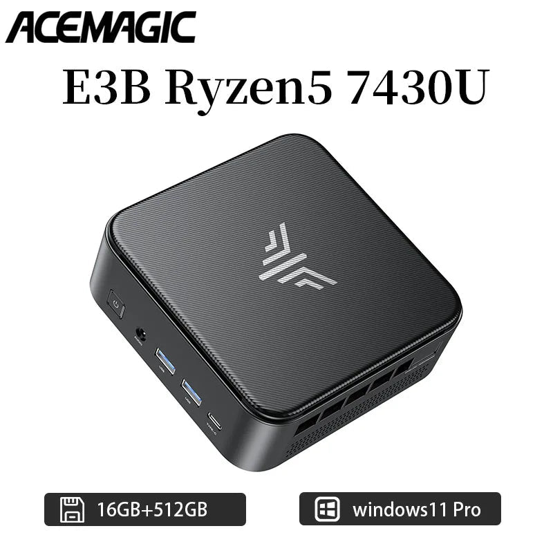ACEMAGIC E3B MINI PC AMD Ryzen 5 7430U 6-Core Powerhouse 16GB DDR4 512GB M.2 2280 SSD Wifi6 BT5.2 4K 60Hz UHD WiFi 6 Windows 11 FUN GUYS SHOP   FUN GUYS SHOP