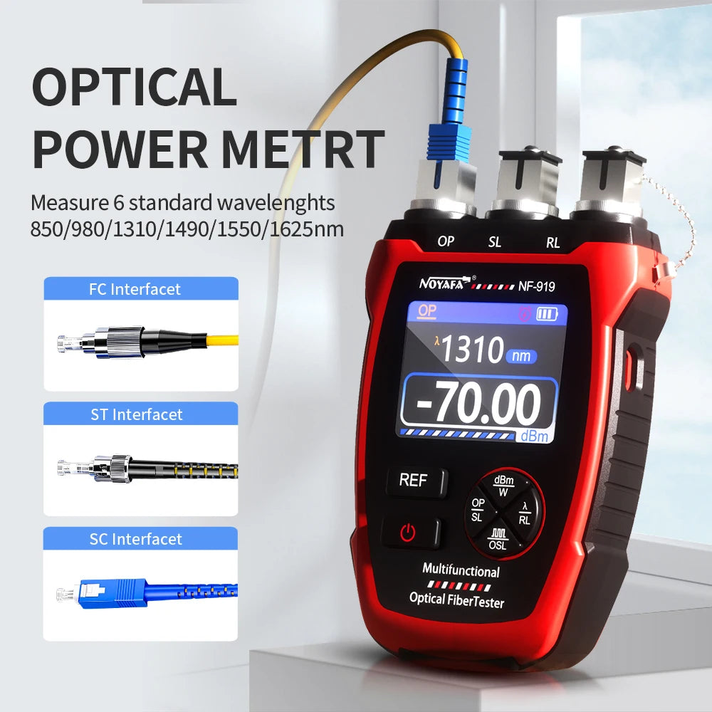 NOYAFA NF-919 Mini Optical Power Meter Visual Fault Locator Network Cable Test OPM/REF -70~+9dbm SC/FC/ST Universal Port FUN GUYS SHOP   FUN GUY WORLD