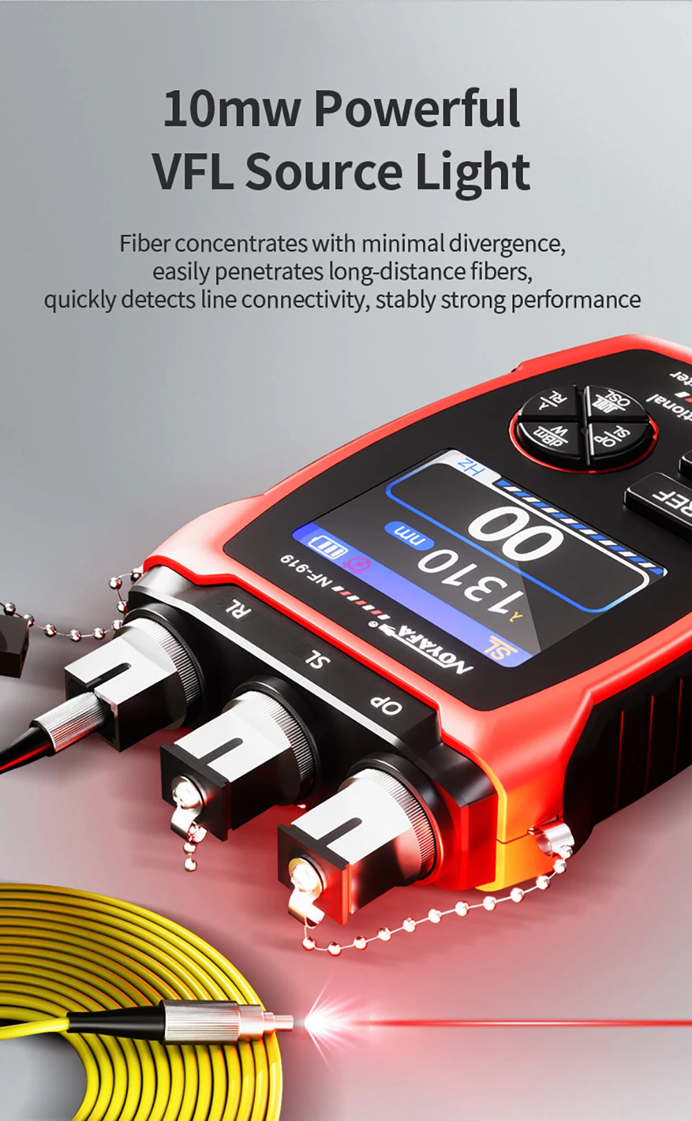 NOYAFA NF-919 Mini Optical Power Meter Visual Fault Locator Network Cable Test OPM/REF -70~+9dbm SC/FC/ST Universal Port FUN GUYS SHOP   FUN GUY WORLD