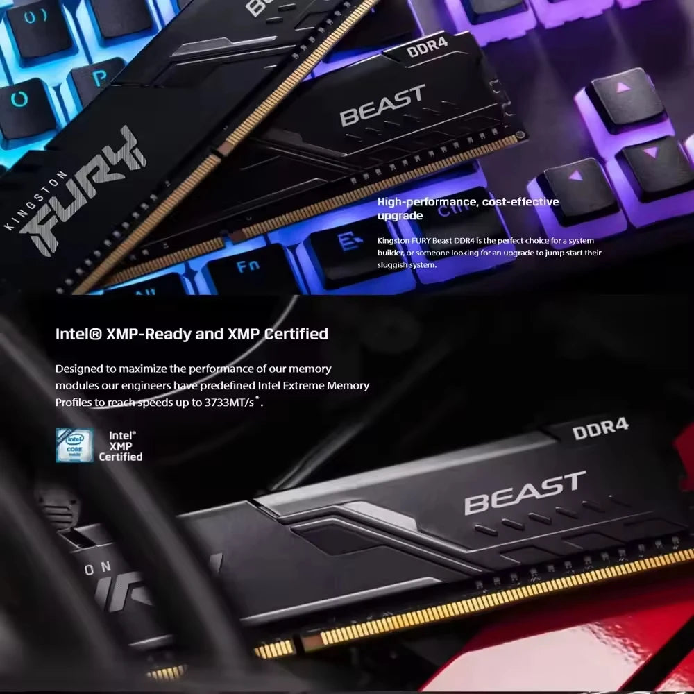 Hyperx FURY Beast DDR4 8GB 16GB 32GB 2400 2666 3200MHz DIMM PC4-23400 25600 28800 DDR4 Desktop Memory Module FUN GUYS SHOP   FUN GUY WORLD