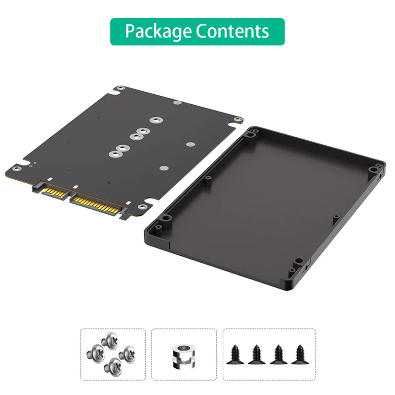 2 in 1 Combine SSD Adapter with Plastic Enclosure External SSD Case Box M.2 NGFF key B & mSATA to  2.5" SATA 3 Converter Adapter FUN GUYS SHOP   FUN GUY WORLD