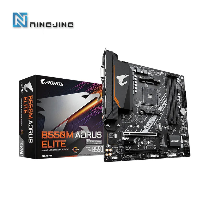 GIGABYTE New B550M AORUS ELITE Motherboard Micro-ATX Socket AM4 For Ryzen 5000 4000 3000 Series CPU Dual Channel DDR4 SATA3 M.2 FUN GUYS SHOP   FUN GUY WORLD