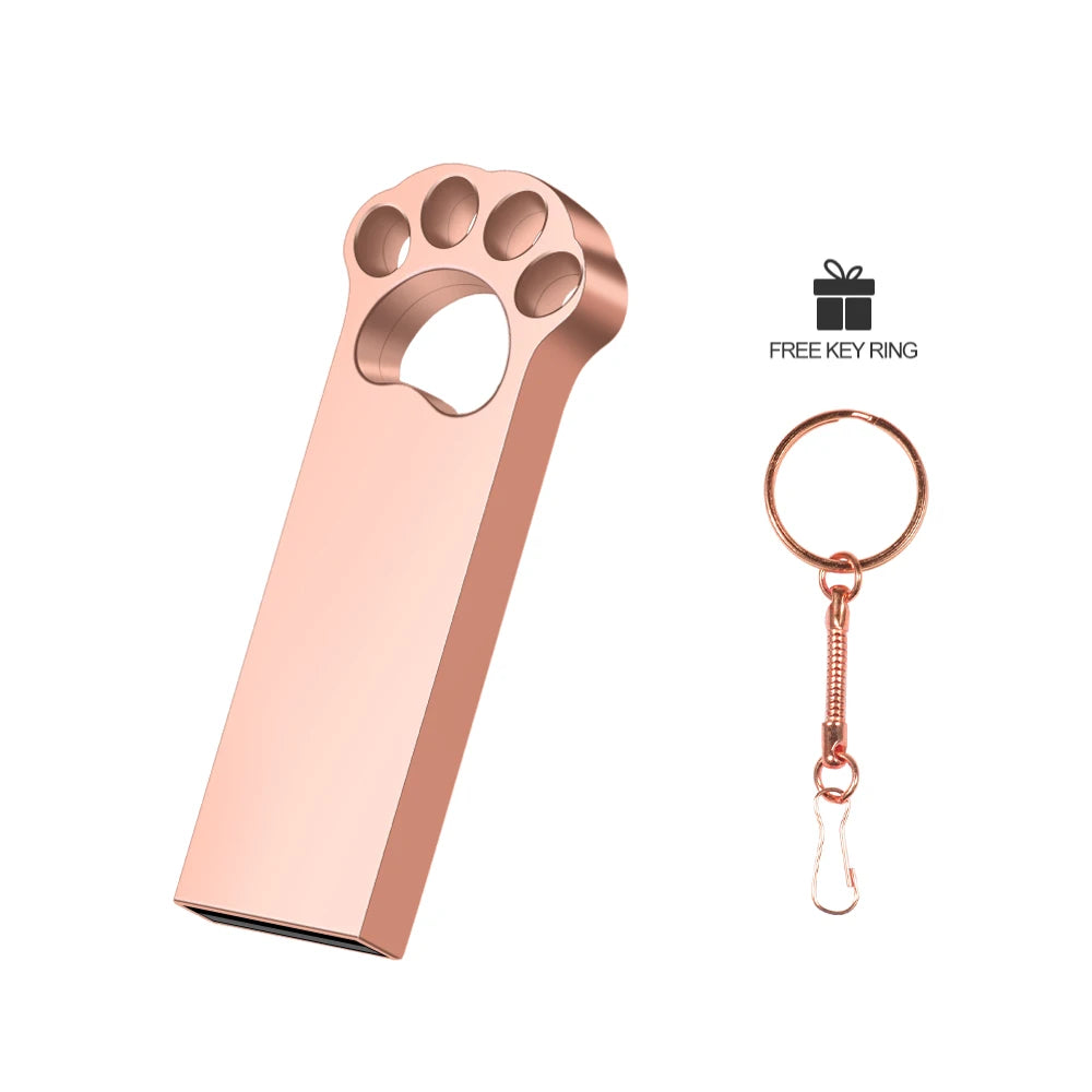 Black Cat's Paw USB Flash Drive 128GB Free Custom Logo Memory Stick 64GB Gold Metal Pen Drive 32GB Free Key Chain U Disk 16GB FUN GUYS SHOP   FUN GUY WORLD