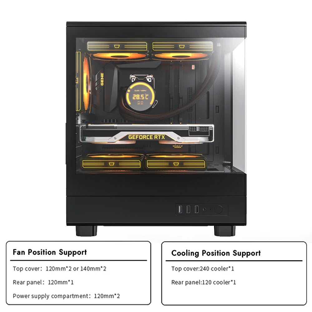 Darkflash DB330M PC Case M-ATX Desktop 270 ° Sea View Room Computer Case USB3.0 Double-Sided Transparent Glass Gamer Cabinet FUN GUYS SHOP   FUN GUY WORLD