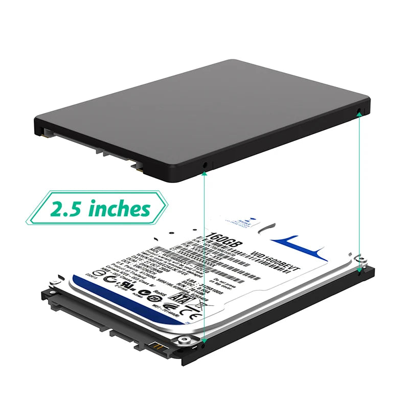 2 in 1 Combine SSD Adapter with Plastic Enclosure External SSD Case Box M.2 NGFF key B & mSATA to  2.5" SATA 3 Converter Adapter FUN GUYS SHOP   FUN GUY WORLD