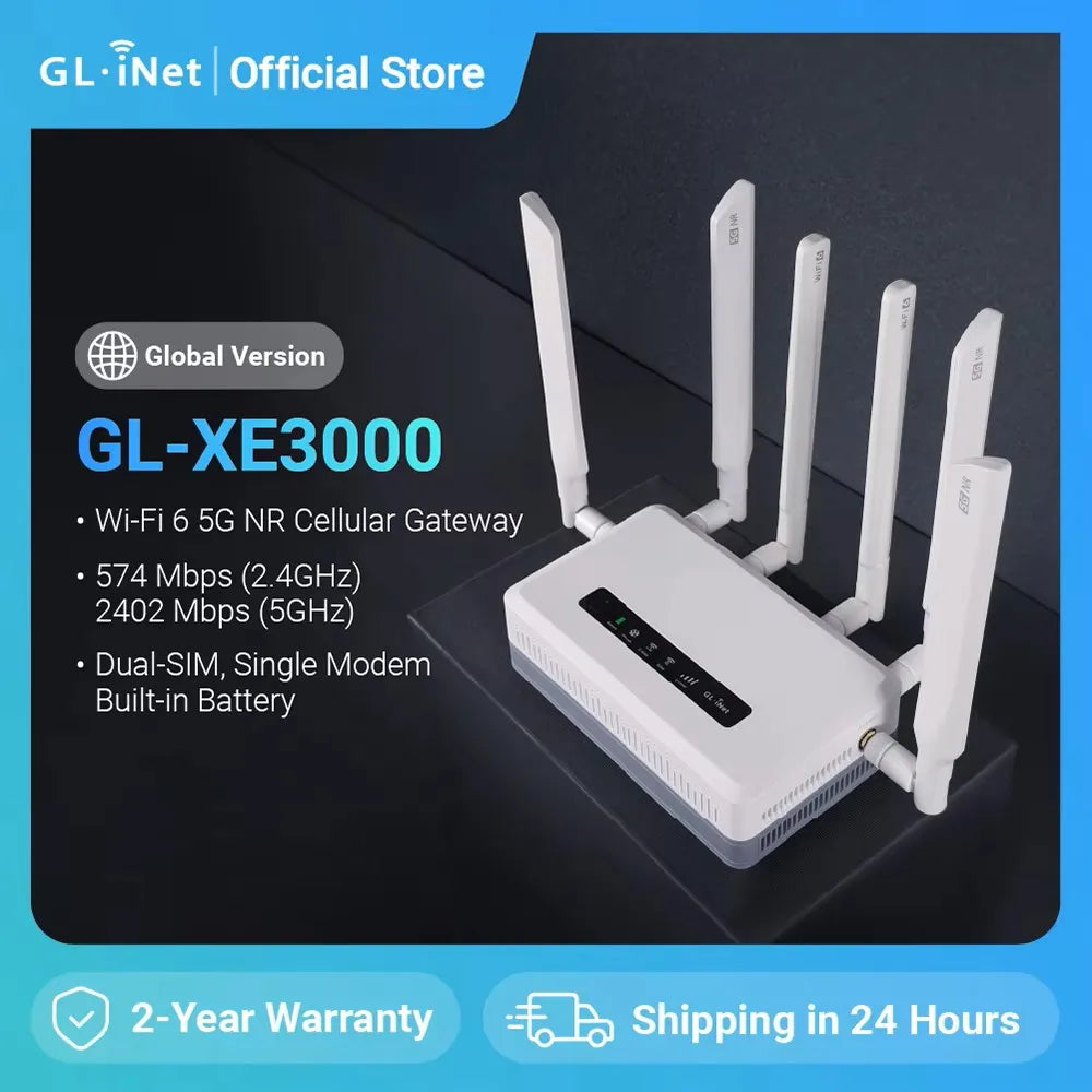 GL.iNet GL-XE3000（Puli AX）Wi-Fi 6 5G Cellular Router with Battery FUN GUYS SHOP   FUN GUY WORLD