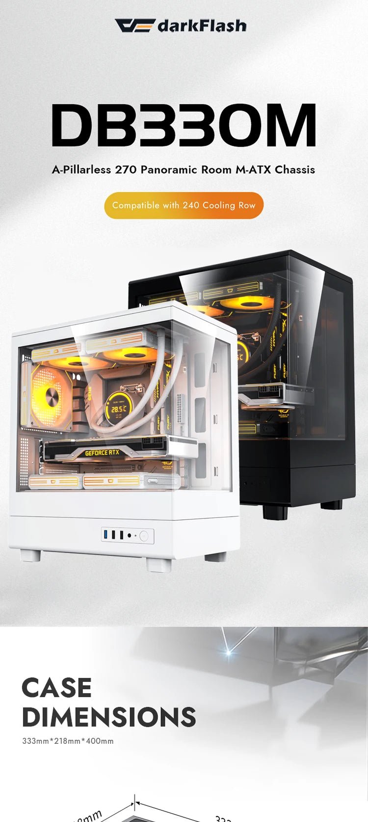 Darkflash DB330M PC Case M - ATX Desktop 270 ° Sea View Room Computer Case USB3.0 Double - Sided Transparent Glass Gamer Cabinet - FUN GUY WORLD FUN GUYS SHOP FUN GUY WORLD 14:173BLACK Chassis DL240  BLACK Chassis DL240 Darkflash DB330M PC Case M - ATX Desktop 270 ° Sea View Room Computer Case USB3.0 Double - Sided Transparent Glass Gamer Cabinet FUN GUYS SHOP FUN GUY WORLD