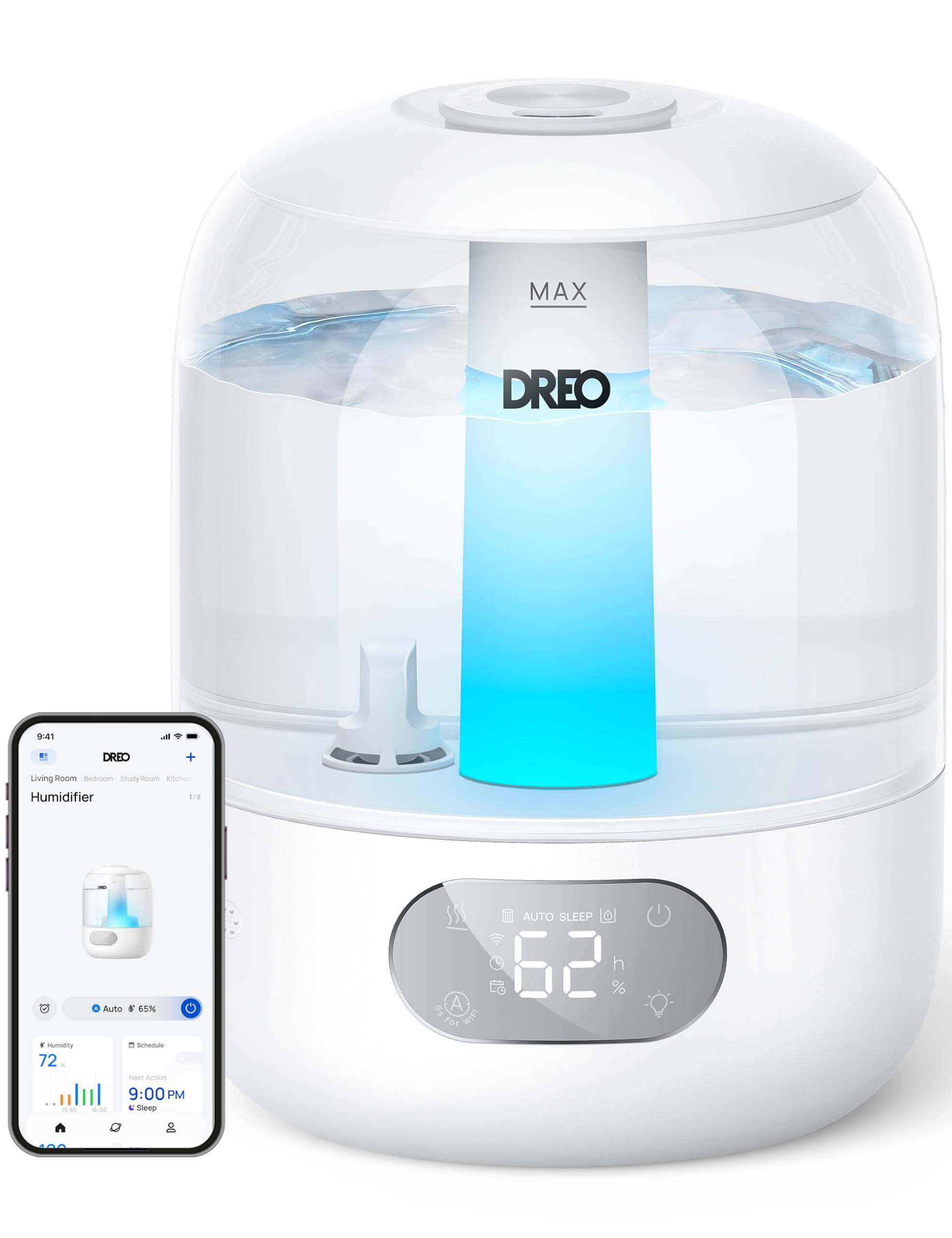 DREO Humidifiers for Bedroom, 3L Top Fill 30H & 26dB Quiet Runtime for Large Room, Cool Mist Ultrasonic Humidifier with Humidity Sensor, Night Light for Home, Baby, Nursery, Plants, 360° Nozzle, Black - FUN GUY WORLD FUN GUY WORLD FUN GUY WORLD B0DG8YPRF2 B0DG8YPRF2 Snow White DREO Humidifiers for Bedroom, 3L Top Fill 30H & 26dB Quiet Runtime for Large Room, Cool Mist Ultrasonic Humidifier with Humidity Sensor, Night Light for Home, Baby, Nursery, Plants, 360° Nozzle, Black FUN GUY WORLD FUN GUY