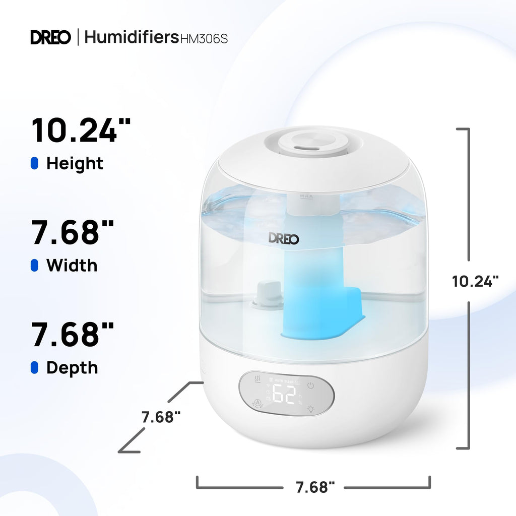 DREO Humidifiers for Bedroom, 3L Top Fill 30H & 26dB Quiet Runtime for Large Room, Cool Mist Ultrasonic Humidifier with Humidity Sensor, Night Light for Home, Baby, Nursery, Plants, 360° Nozzle, Black - FUN GUY WORLD FUN GUY WORLD FUN GUY WORLD B0DG8YPRF2 B0DG8YPRF2 Snow White DREO Humidifiers for Bedroom, 3L Top Fill 30H & 26dB Quiet Runtime for Large Room, Cool Mist Ultrasonic Humidifier with Humidity Sensor, Night Light for Home, Baby, Nursery, Plants, 360° Nozzle, Black FUN GUY WORLD FUN GUY