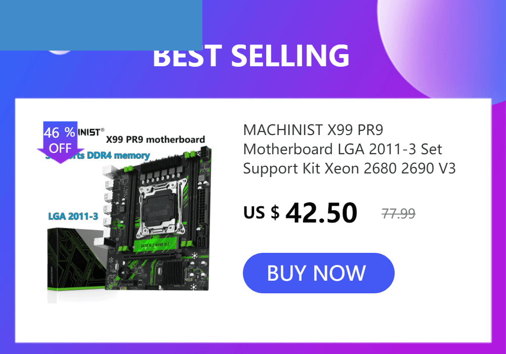 MACHINIST X99 PR9 Motherboard LGA 2011 - 3 Set Support Kit Xeon 2680 2690 V3 V4 CPU Processor Desktop Memory USB3.0 NVME/SATA M.2 - FUN GUY WORLD FUN GUYS SHOP FUN GUY WORLD 200007763:201336100  China Mainland MACHINIST X99 PR9 Motherboard LGA 2011 - 3 Set Support Kit Xeon 2680 2690 V3 V4 CPU Processor Desktop Memory USB3.0 NVME/SATA M.2 FUN GUYS SHOP FUN GUY WORLD