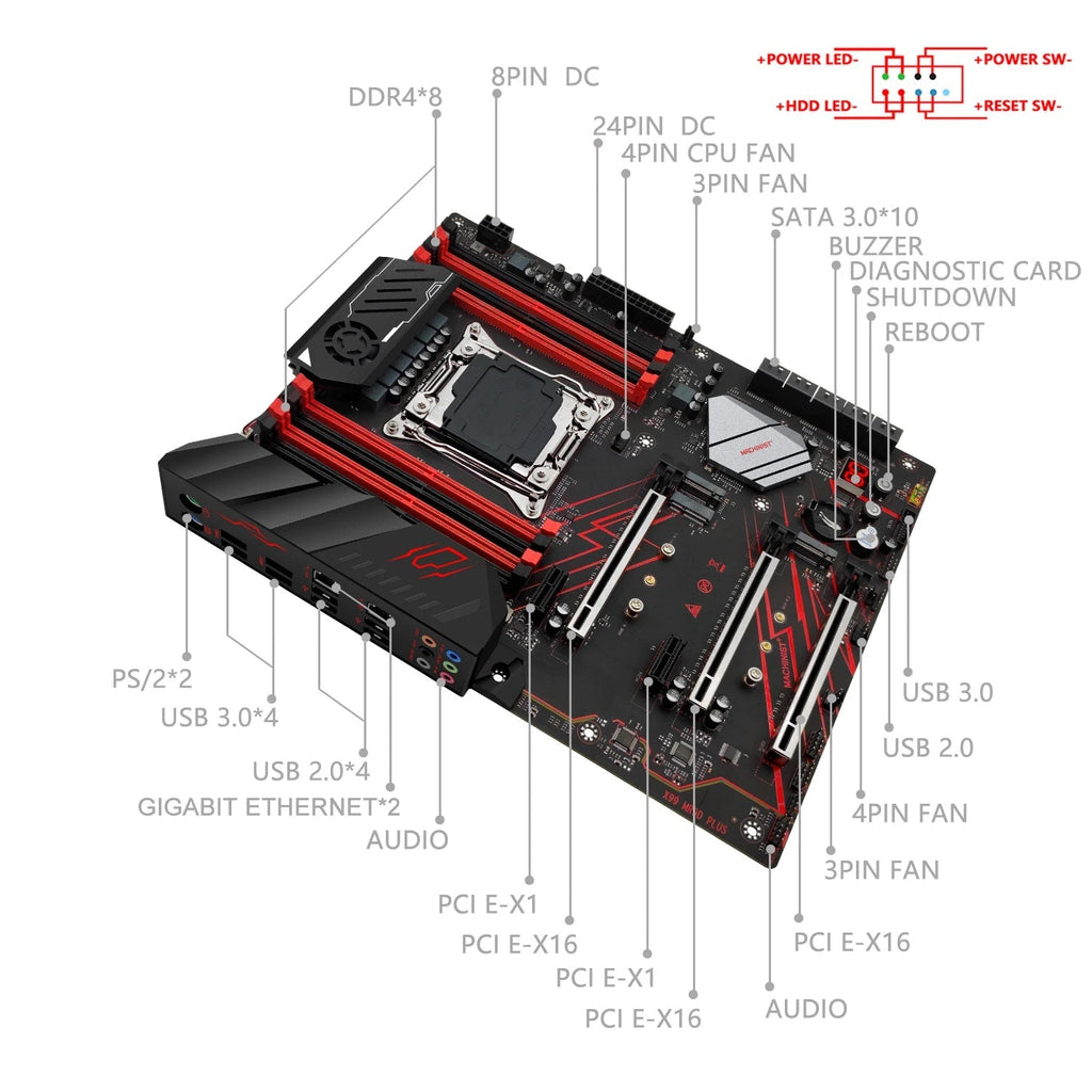 MACHINSIT X99 MR9D Motherboard LGA 2011 - 3 Supports Xeon Intel 2667 2699 V3V4Full Range CPU processor DDR4 Memory ATX NVME M.2 - FUN GUY WORLD FUN GUYS SHOP FUN GUY WORLD 200000828:9198229178;200007763:201336106  United States Motherboards MACHINSIT X99 MR9D Motherboard LGA 2011 - 3 Supports Xeon Intel 2667 2699 V3V4Full Range CPU processor DDR4 Memory ATX NVME M.2 FUN GUYS SHOP FUN GUY WORLD