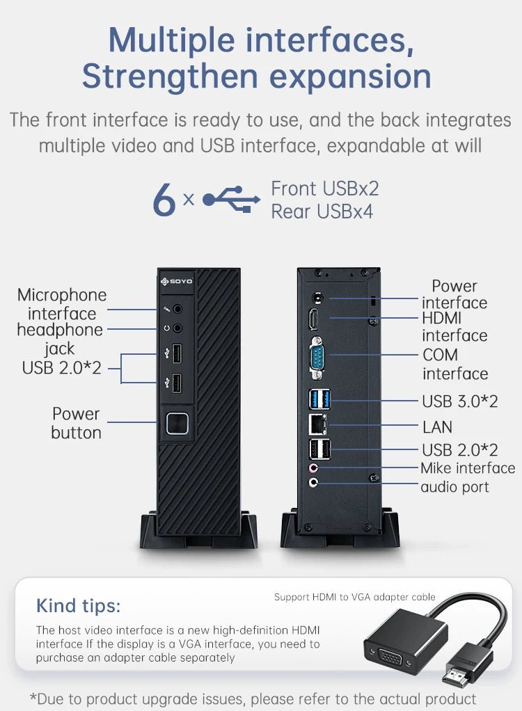 SOYO New Mini PC N5095 Intel 11th 8GB 16GB DDR4 M.2 256GB 512GB 1TB SSD Windows11/10 4K 60Hz HDMI VGA Office Gaming Computer - FUN GUY WORLD FUN GUYS SHOP FUN GUY WORLD 200007763:201336100;5:570000358GB RAM-256GB SSD  8GB RAM - 256GB SSD China Mainland SOYO New Mini PC N5095 Intel 11th 8GB 16GB DDR4 M.2 256GB 512GB 1TB SSD Windows11/10 4K 60Hz HDMI VGA Office Gaming Computer FUN GUYS SHOP FUN GUY WORLD
