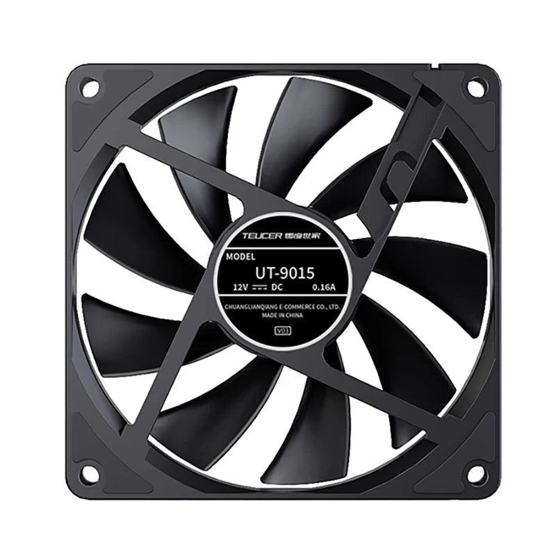 TEUCER UT - 9015 12V PWM 4Pin Hydraulic Bearing Thin PC Fan 1200 - 3000RPM for CPU Cooling, Ultra - Thin Design - FUN GUY WORLD FUN GUYS SHOP FUN GUY WORLD 14:366103Black-1PCS;200000544:193As shown;272514294:13963948861  Black - 1PCS As shown NO RGB TEUCER UT - 9015 12V PWM 4Pin Hydraulic Bearing Thin PC Fan 1200 - 3000RPM for CPU Cooling, Ultra - Thin Design FUN GUYS SHOP FUN GUY WORLD