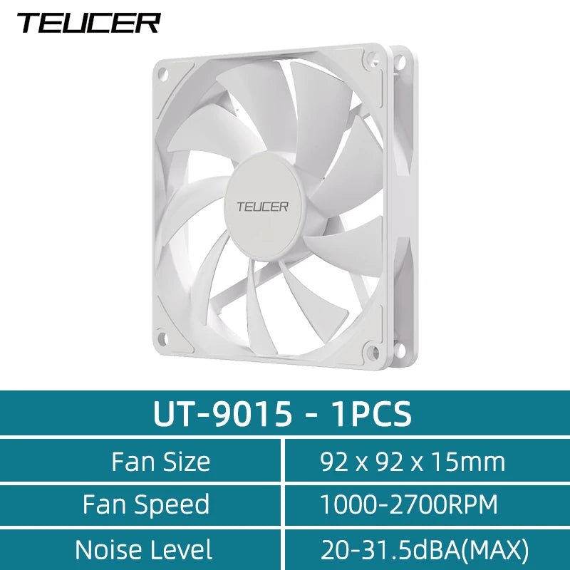 TEUCER UT - 9015 12V PWM 4Pin Hydraulic Bearing Thin PC Fan 1200 - 3000RPM for CPU Cooling, Ultra - Thin Design - FUN GUY WORLD FUN GUYS SHOP FUN GUY WORLD 14:691White-1PCS;200000544:193As shown;272514294:13963948861  White - 1PCS As shown NO RGB TEUCER UT - 9015 12V PWM 4Pin Hydraulic Bearing Thin PC Fan 1200 - 3000RPM for CPU Cooling, Ultra - Thin Design FUN GUYS SHOP FUN GUY WORLD