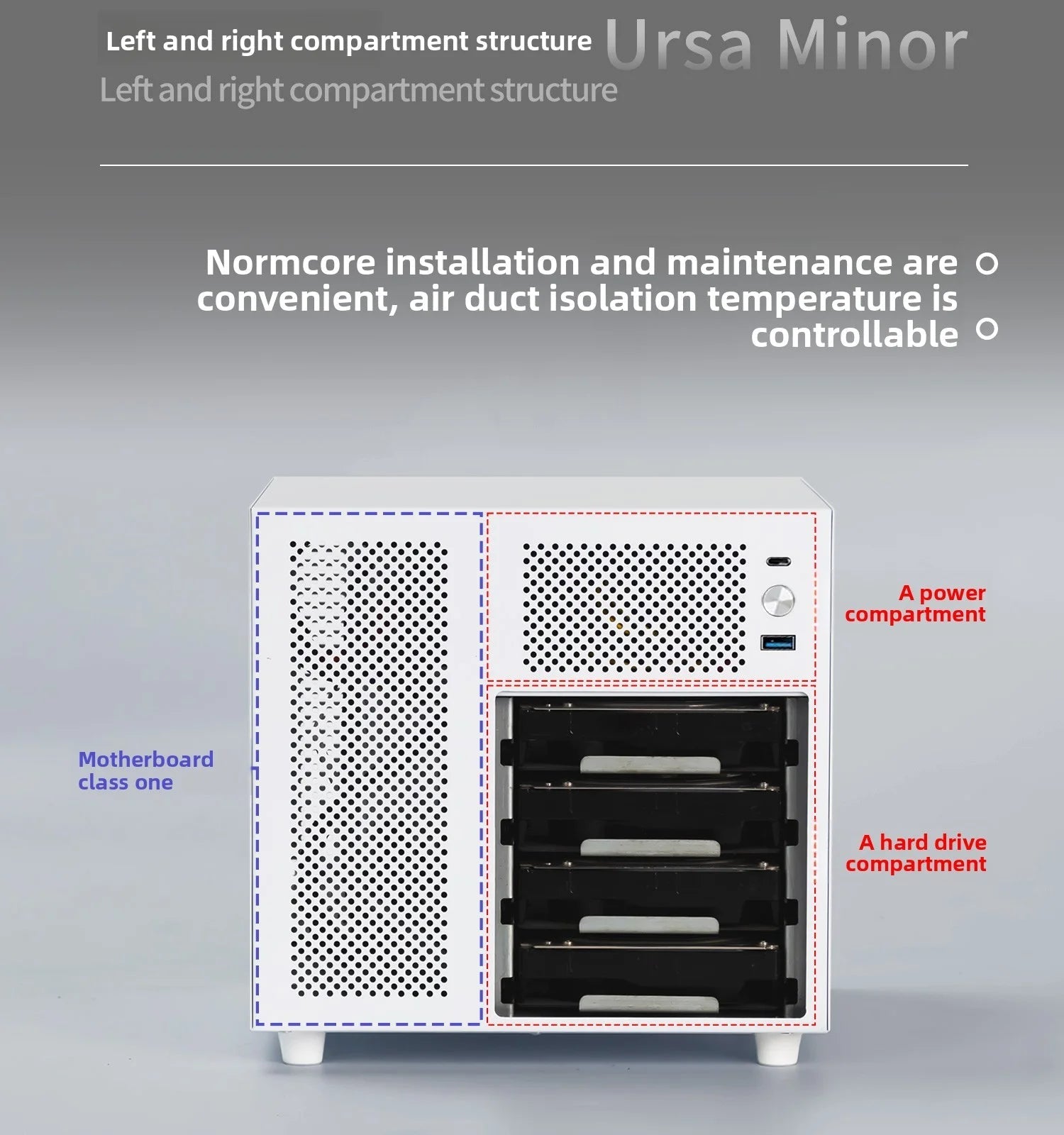 Ursa Minor 4 - bay NAS Chassis SFX Power Supply ITX Motherboard,9.9L Ultra - compact Size, 70mm Heat Sink - FUN GUY WORLD FUN GUYS SHOP FUN GUY WORLD 14:350853A Chassis White  A Chassis White Ursa Minor 4 - bay NAS Chassis SFX Power Supply ITX Motherboard,9.9L Ultra - compact Size, 70mm Heat Sink FUN GUYS SHOP FUN GUY WORLD