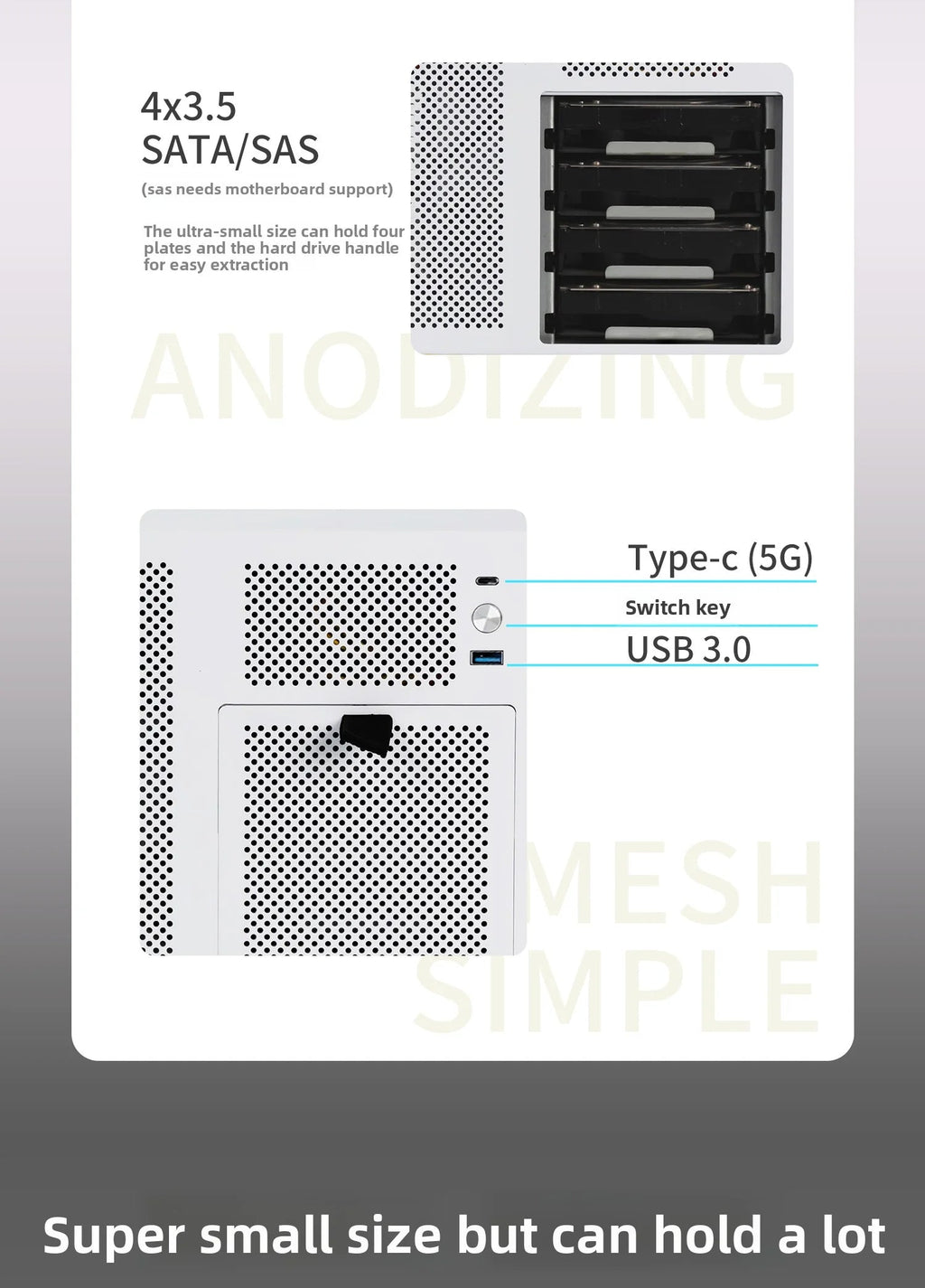 Ursa Minor 4 - bay NAS Chassis SFX Power Supply ITX Motherboard,9.9L Ultra - compact Size, 70mm Heat Sink - FUN GUY WORLD FUN GUYS SHOP FUN GUY WORLD 14:350853A Chassis White  A Chassis White Ursa Minor 4 - bay NAS Chassis SFX Power Supply ITX Motherboard,9.9L Ultra - compact Size, 70mm Heat Sink FUN GUYS SHOP FUN GUY WORLD