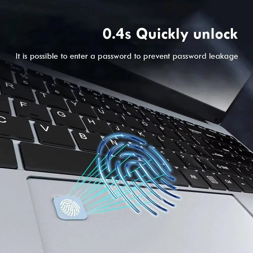 Windows 11 Pro 15.6" Laptop Computer Intel Celeron N4000 16GB DDR 1TB SSD Laptops Office Computer PC Fingerprint Unlock Notebook - FUN GUY WORLD FUN GUYS SHOP FUN GUY WORLD 14:350853;200000567:5969Intel Celeron N4000;200000605:20144103516GB RAM 1TB SSD;200007763:201336106  Silver Intel Celeron N4000 16GB RAM 1TB SSD|United States Windows 11 Pro 15.6" Laptop Computer Intel Celeron N4000 16GB DDR 1TB SSD Laptops Office Computer PC Fingerprint Unlock Notebook FUN GUYS SHOP FUN GUY WORLD